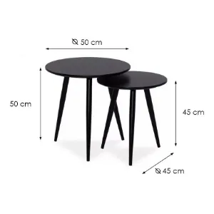 Obrazek Zestaw Stolików Reda Czarny
