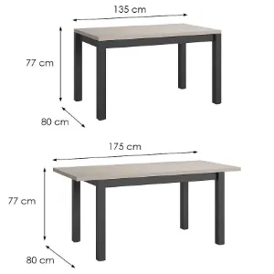 Obrazek Stół Rozkładany Mini Kaszmir/Czarny