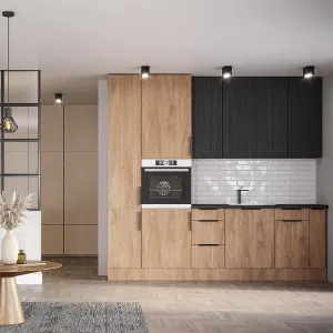 Obrazek Kuchnia Luxeo 260 Dąb Puccini/Ryfla Czarna Set 2