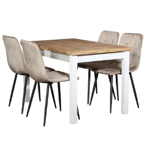 Obrazek Zestaw Stół I Krzesła Fred 1+4 120x80 Artisan/Biały