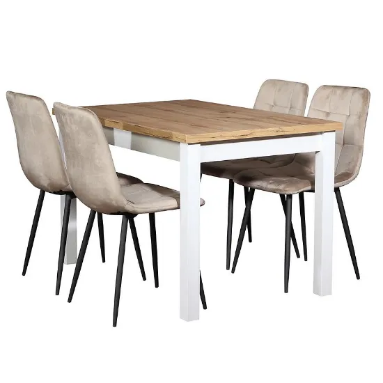 Obrazek Zestaw Stół I Krzesła Fred 1+4 120x80 Artisan/Biały