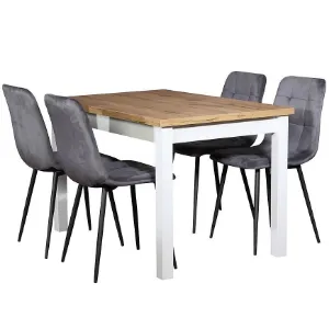 Obrazek Zestaw Stół I Krzesła Fred 1+4 120x80 Artisan/Biały