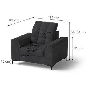 Obrazek Komplet Snap 3+2+1 Bangkok Anthracite