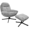 Obrazek Fotel Karmen z podnóżkiem szenil jasny szary