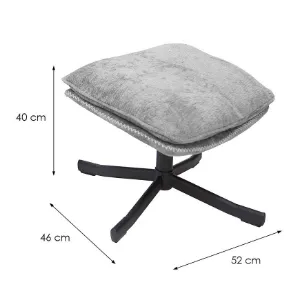 Obrazek Fotel Karmen z podnóżkiem szenil jasny szary