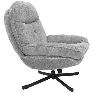 Obrazek Fotel Karmen z podnóżkiem szenil jasny szary