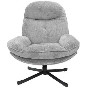 Obrazek Fotel Karmen z podnóżkiem szenil jasny szary