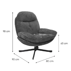 Obrazek Fotel Karmen z podnóżkiem szenil ciemny szary