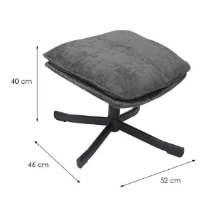 Obrazek Fotel Karmen z podnóżkiem szenil ciemny szary