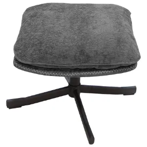 Obrazek Fotel Karmen z podnóżkiem szenil ciemny szary