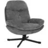 Obrazek Fotel Karmen z podnóżkiem szenil ciemny szary