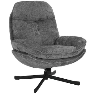 Obrazek Fotel Karmen z podnóżkiem szenil ciemny szary