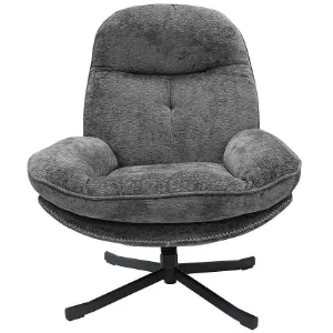 Obrazek Fotel Karmen z podnóżkiem szenil ciemny szary