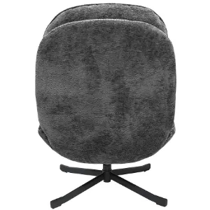 Obrazek Fotel Karmen z podnóżkiem szenil ciemny szary
