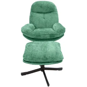 Obrazek Fotel Karmen z podnóżkiem szenil zielony