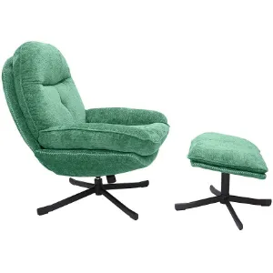 Obrazek Fotel Karmen z podnóżkiem szenil zielony
