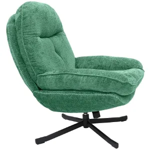 Obrazek Fotel Karmen z podnóżkiem szenil zielony