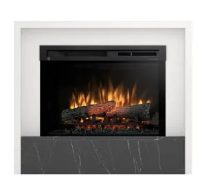 Obrazek Kominek elektryczny Klar 28 biały/czarny marmur