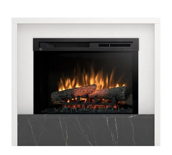 Obrazek Kominek elektryczny Klar 28 biały/czarny marmur