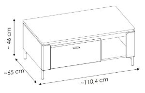 Obrazek Stolik kawowy z szufladą Norica 1S LAZT01