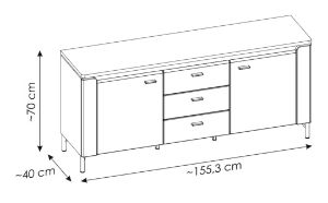Obrazek Komoda RTV dwudrzwiowa z trzema szufladami Norica 2D3S LAZF01