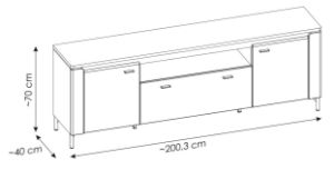 Obrazek Komoda RTV dwudrzwiowa z szufladą Norica 2D1S LAZF03