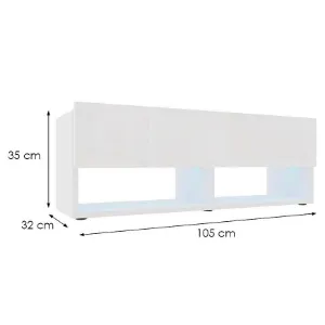 Obrazek Szafka RTV Izumi 105 WH biały mat/połysk