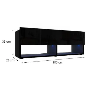 Obrazek Szafka RTV Izumi 105 BL czarny mat/połysk