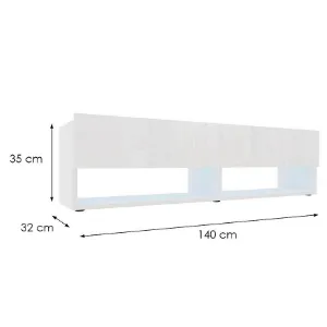 Obrazek Szafka RTV Izumi 140 WH biały mat/połysk