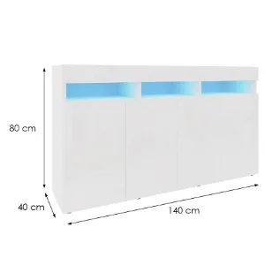 Obrazek Komoda Izumi 140 WH biały mat/połysk