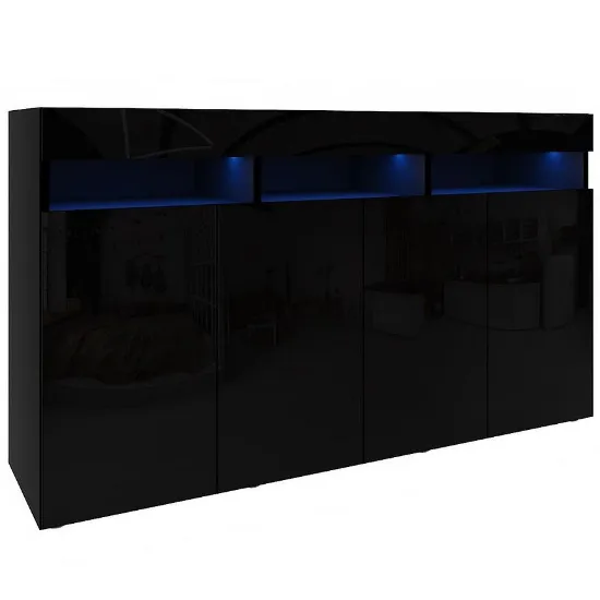 Obrazek Komoda Izumi 140 BL czarny mat/połysk