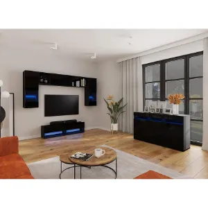 Obrazek Komoda Izumi 140 BL czarny mat/połysk