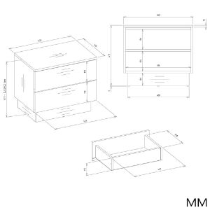 Obrazek Szafka nocna z szufladami Jantar 2S kaszmir
