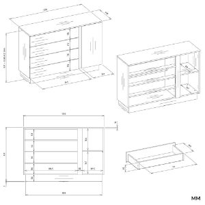 Obrazek Komoda jednodrzwiowa z szufladami Jantar 1D4S kaszmir