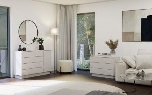 Obrazek Komoda jednodrzwiowa z szufladami Jantar 1D4S kaszmir