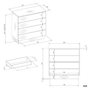 Obrazek Komoda z szufladami Jantar 4S kaszmir