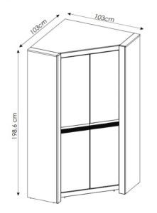 Obrazek Szafa narożna dwudrzwiowa Novi 2D NVIS03