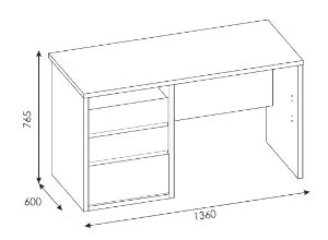 Obrazek Biurko Shetland 3S TYP 80