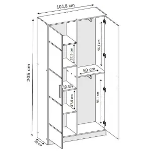 Obrazek Szafa Eden 2d 107 Dąb Craft Złoty 1