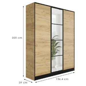 Obrazek Szafa Eden 3d 157 Dąb Craft Złoty 1