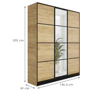 Obrazek Szafa Eden 3d 157 Dąb Craft Złoty 2