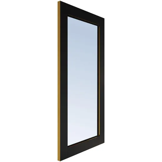 Obrazek Lustro Vemo Wiszące Pion Czarny + Złota Okleina