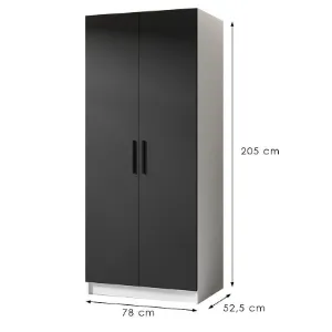 Obrazek Szafa Gold 2d Biały/Czarny