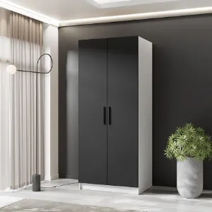 Obrazek Szafa Gold 2d Biały/Czarny