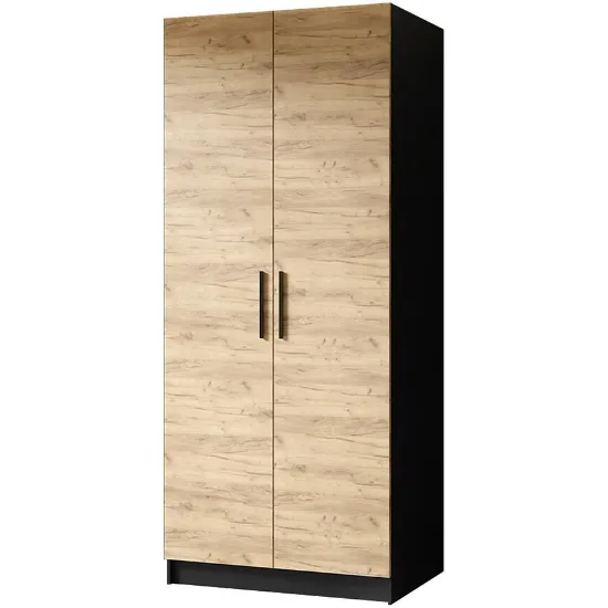 Obrazek Szafa Gold 2d Czarny/Dąb Craft Złoty