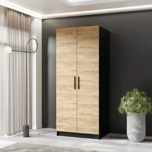 Obrazek Szafa Gold 2d Czarny/Dąb Craft Złoty