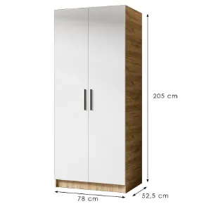 Obrazek Szafa Gold 2d Dąb Craft Złoty/Biały