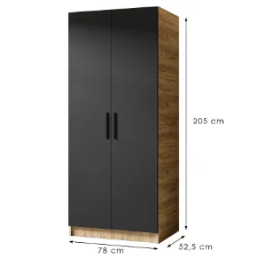 Obrazek Szafa Gold 2d Dąb Craft Złoty/Czarny