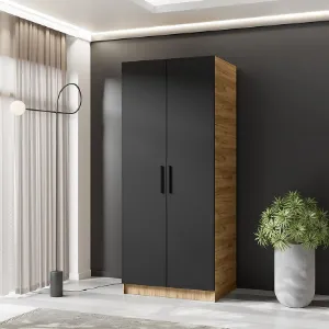 Obrazek Szafa Gold 2d Dąb Craft Złoty/Czarny