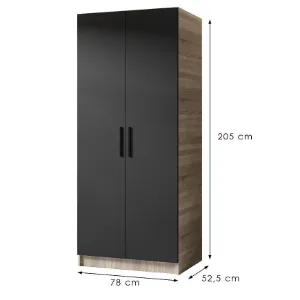 Obrazek Szafa Gold 2d Dąb Sonoma/Czarny
